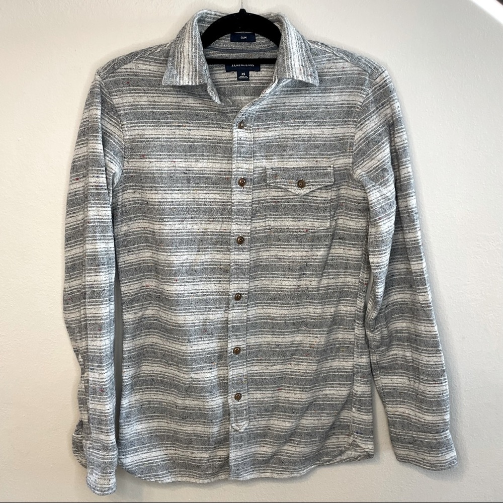 J.CREW JEANS Men Slim Wool-Blend Button-Down Shirt size XS